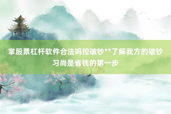 掌股票杠杆软件合法吗控破钞**了解我方的破钞习尚是省钱的第一步