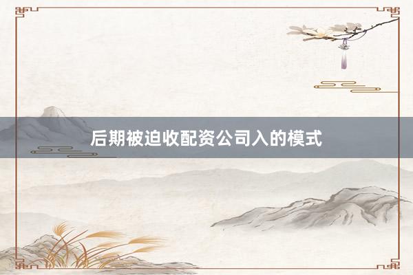 后期被迫收配资公司入的模式