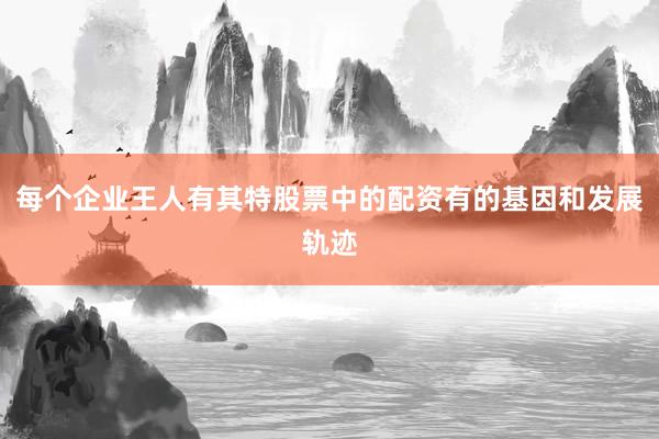 每个企业王人有其特股票中的配资有的基因和发展轨迹
