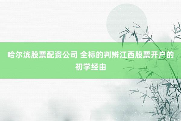 哈尔滨股票配资公司 全标的判辨江西股票开户的初学经由