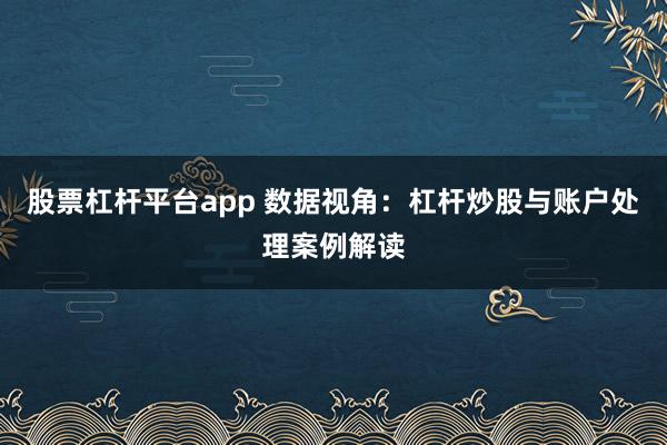 股票杠杆平台app 数据视角：杠杆炒股与账户处理案例解读