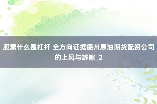 股票什么是杠杆 全方向证据德州原油期货配资公司的上风与罅隙_2